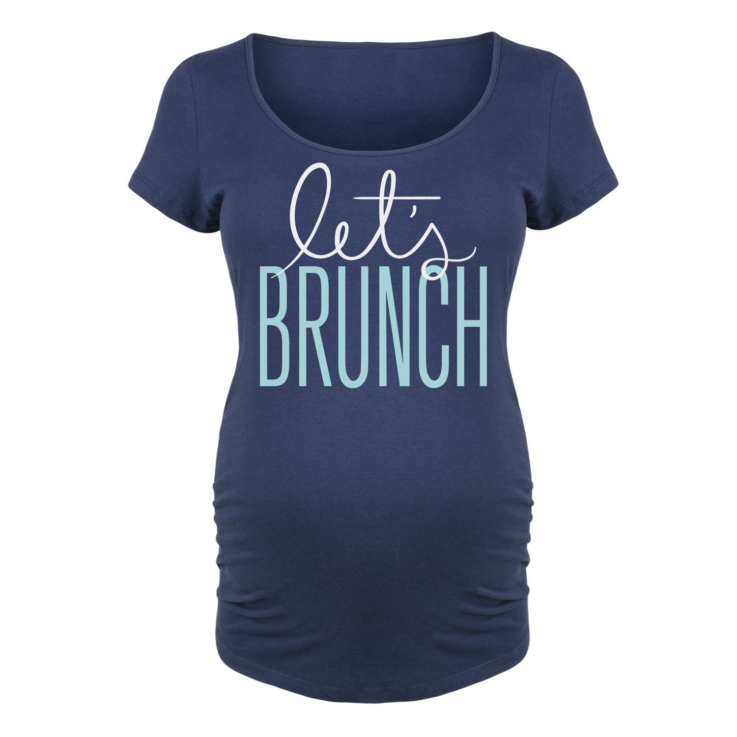 Bloom Maternity - Let's Brunch Scoop Neck Maternity T-Shirt - Comfortable Pregnancy Top for Casual Wear & Brunch Outfits