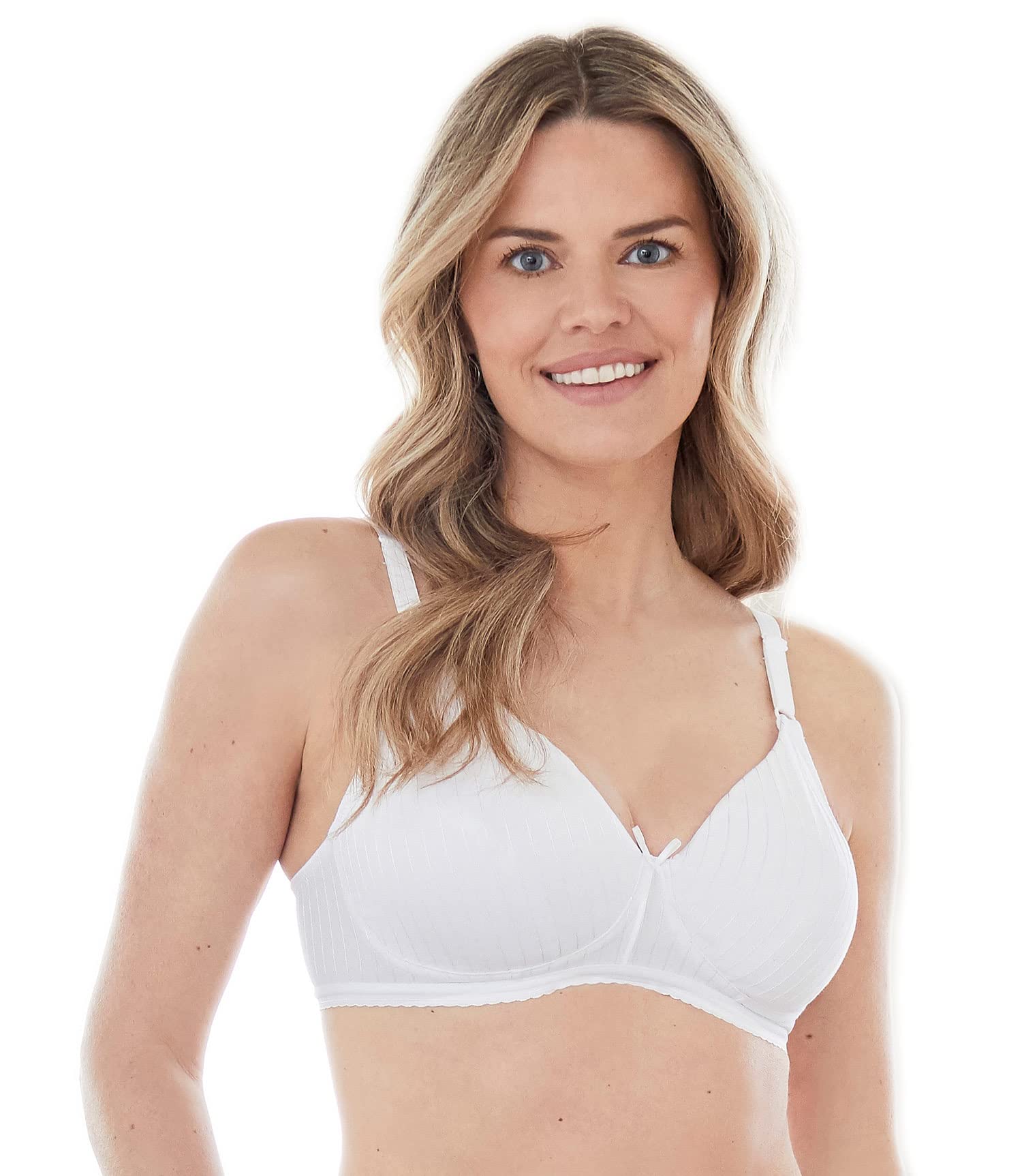 Bestform 5006248 Wireless Cotton Bra - Lightly Lined, Comfortable Striped Design for Everyday Wear | Perfect for Work, Yoga & Relaxation