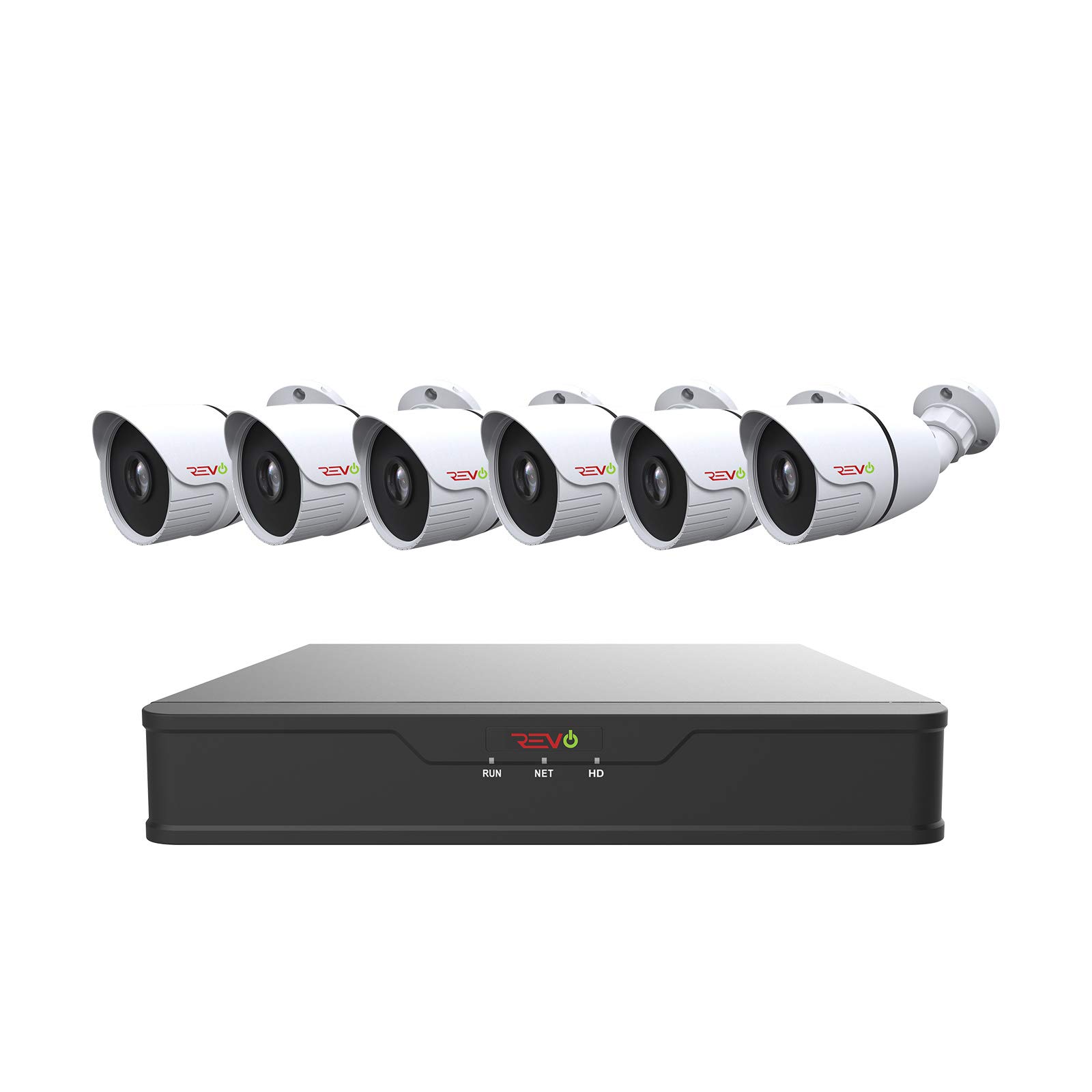 REVO America 8 Channel 2TB HDD Hybrid DVR Security System with 6 x 1080p Indoor/Outdoor IR Bullet Cameras - Remote Viewing via Smartphone, Tablet, PC & Mac (RUH81B6G-2T) | Home & Business Surveillance, Night Vision Monitoring, Weatherproof Protection
