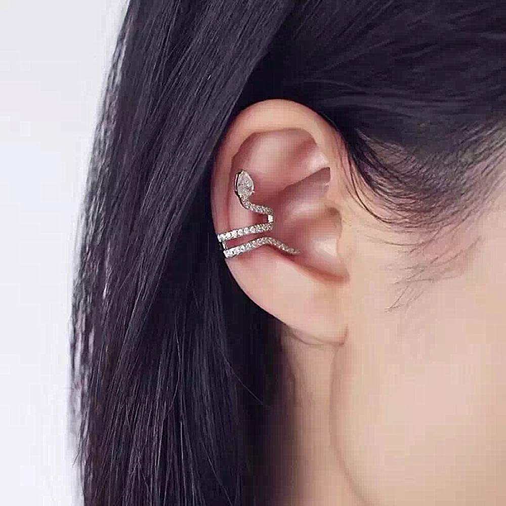 Trendy Cubic Zirconia Ear Cuff - Colorful CZ Non-Pierced Clip Earrings for Women | Perfect for Parties, Weddings & Everyday Wear