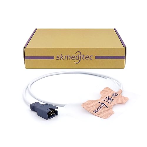 12PCS Masimo SpO2 Sensor Disposable Cable for Pediatric Child - 3.2FT Adhesive Tape Probe with 9-Pin LNCS Connector & Chip - Replacement Cord for Hospital, Clinic & Home Healthcare Use
