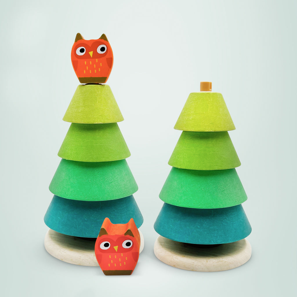 Stacking Fir Tree Toy - Wooden Educational Stacking Game for Kids, Montessori Learning Toys for Toddlers - Perfect for Early Childhood Development & Playroom Decor