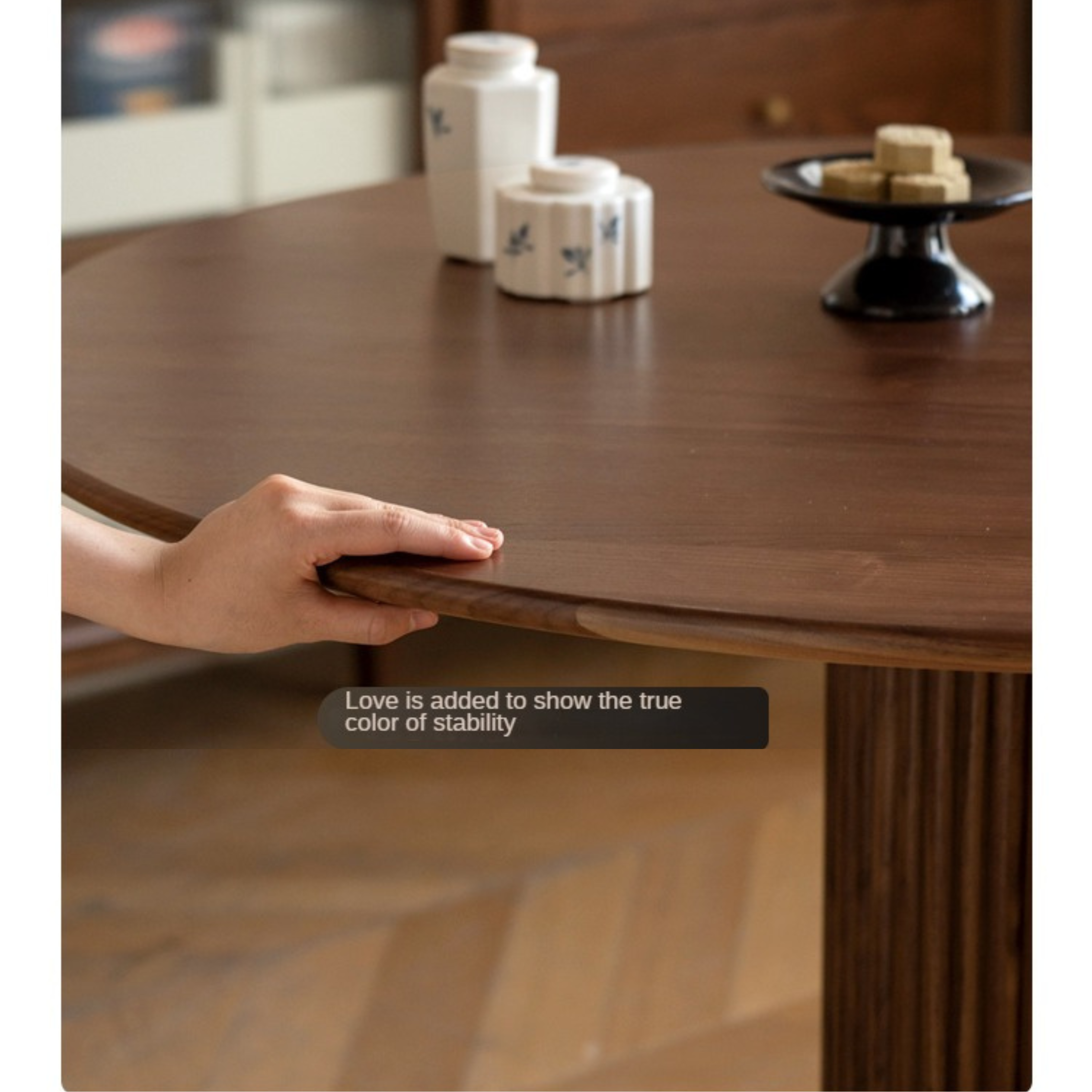 Solid Black Walnut Wood Dining Table - Rustic Farmhouse Style for Dining Room & Kitchen | Durable & Elegant Home Furniture