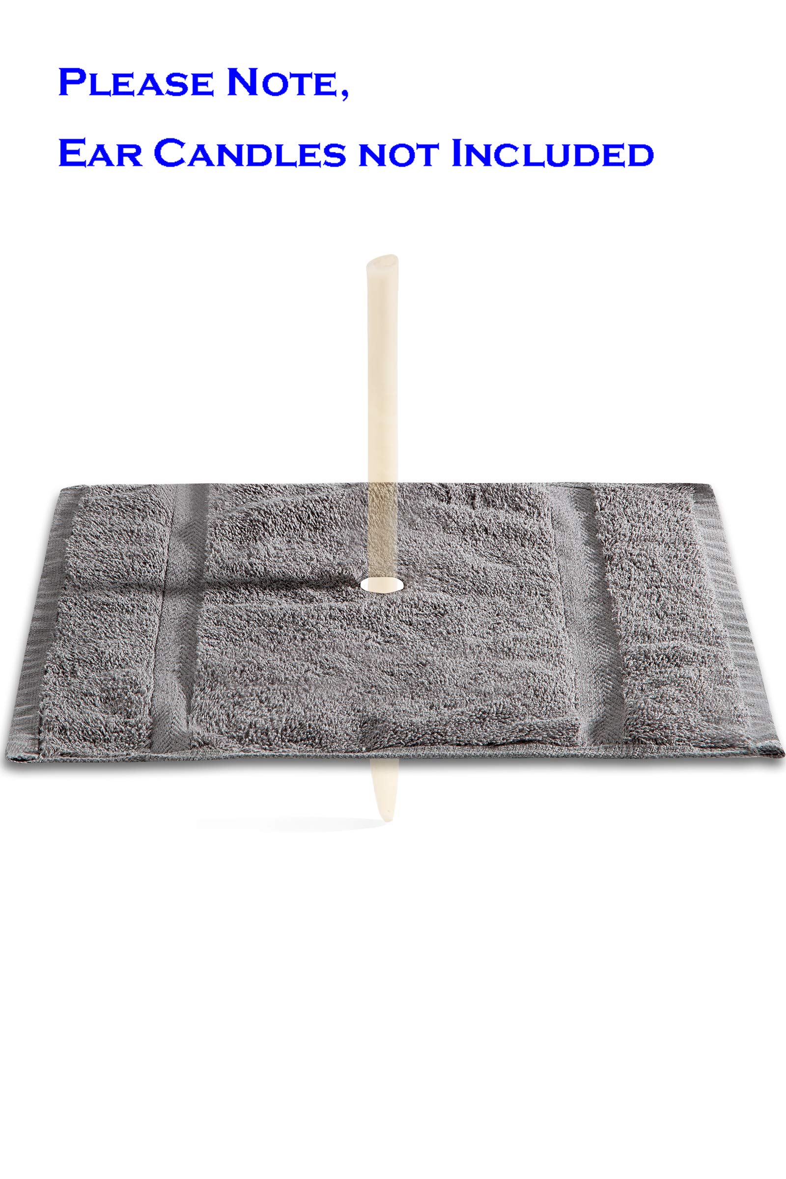4 Pack Ear Candling Treatment Towels with 20 Protective Discs - Soft Gray Spa Accessories for Relaxation & Ear Wax Removal - Perfect for Home Spa, Wellness Centers & Holistic Therapy Sessions