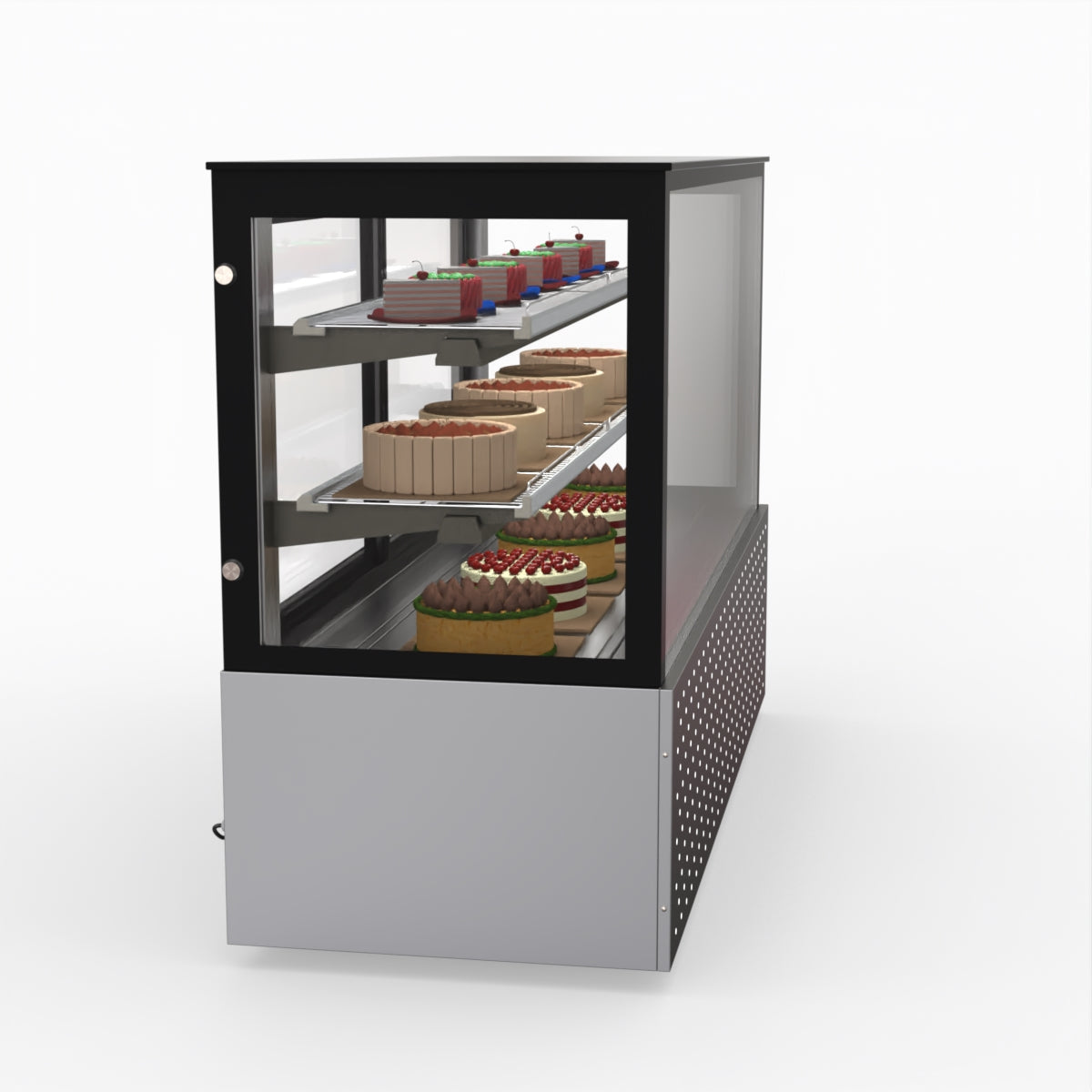 Bonvue SG180FA Commercial Refrigerated Display Case - Dual Glass Door Merchandiser for Deli, Bakery & Grocery - Perfect for Supermarkets, Convenience Stores & Cafes