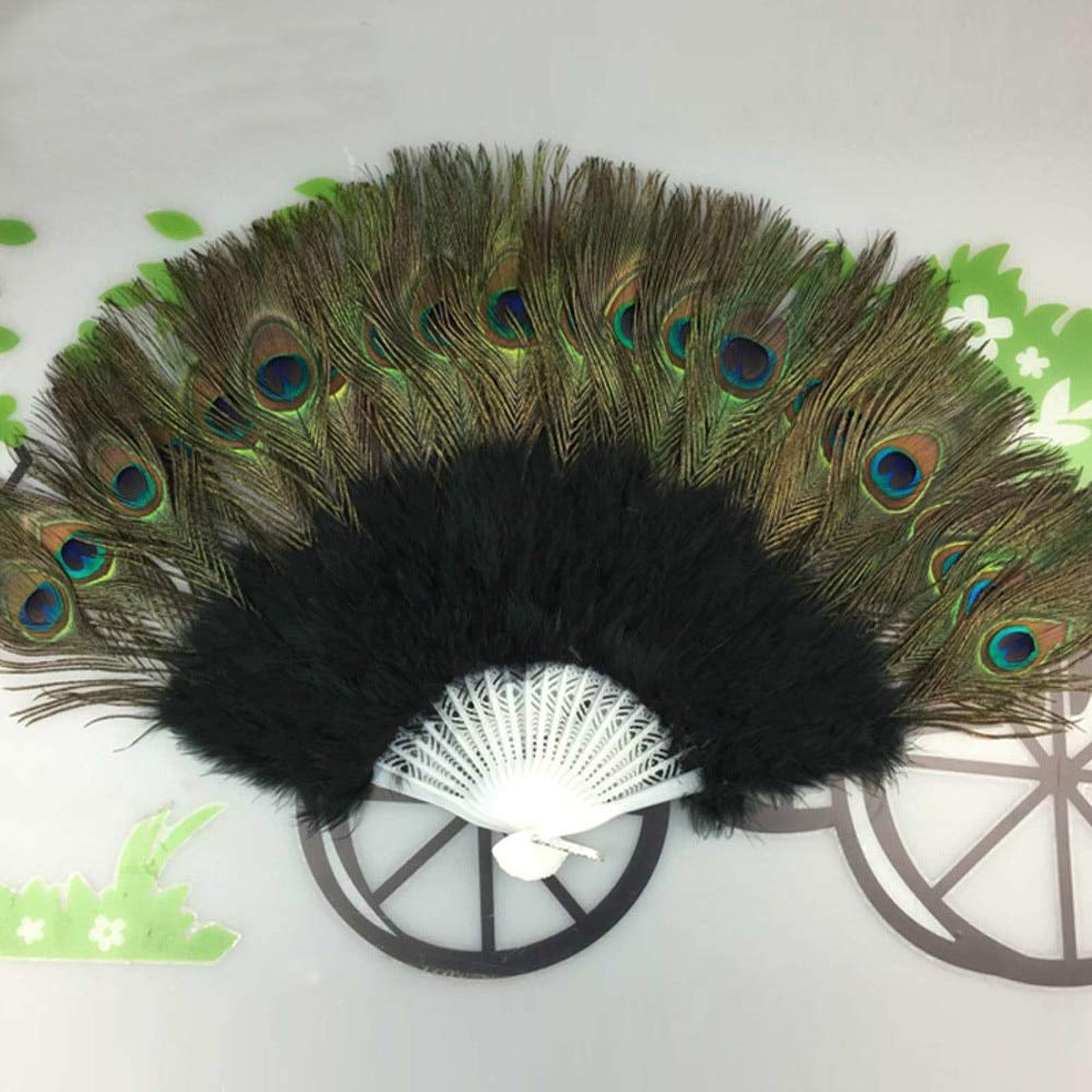 21-Piece Peacock Feather Hand Fan Set - Foldable Chinese Palace Style Decorative Fans for Wedding, Party, Dance & Home Decor (Hot Pink) | Perfect for Bridal Showers, Cultural Events & Photo Props