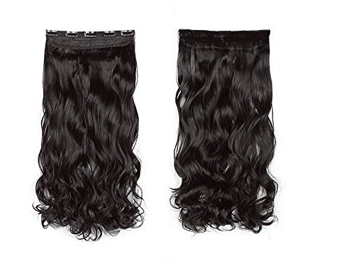 AASA 150g Black Wavy Synthetic Hair Extensions (M16) - Perfect for Cosplay, Halloween, and Everyday Styling