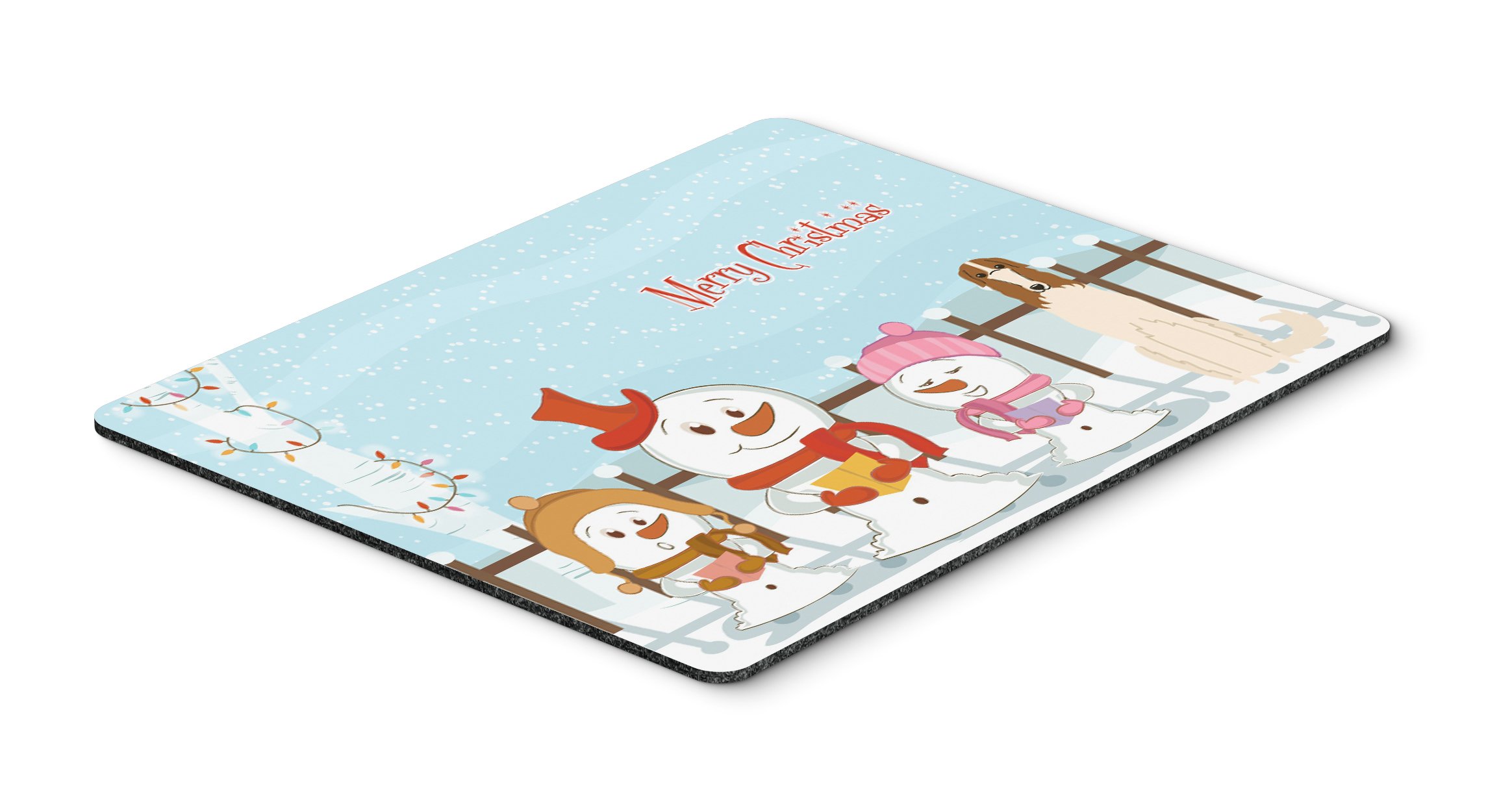 Merry Christmas Carolers Borzoi Mouse Pad - Large Washable Non-Slip Desk Mat for Home Office, Gaming & Computer Work | Holiday Decor & Gift Idea