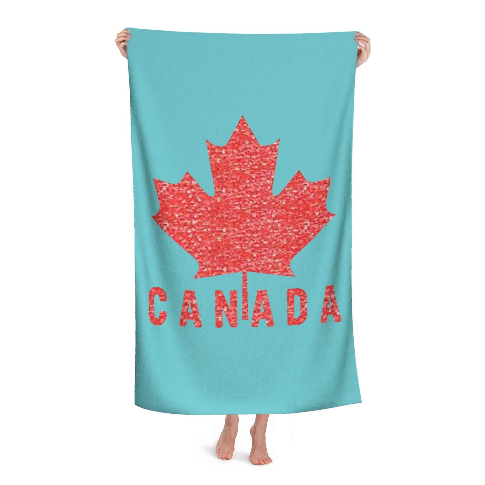 Canada Flag Maple Leaf Beach Towel for Adults - 32 x 52 Inches, Super Absorbent & Quick Dry, Lightweight Portable Blanket Towel for Beach, Pool, SPA, Gym, Travel - Perfect for Picnics, Camping & Outdoor Adventures