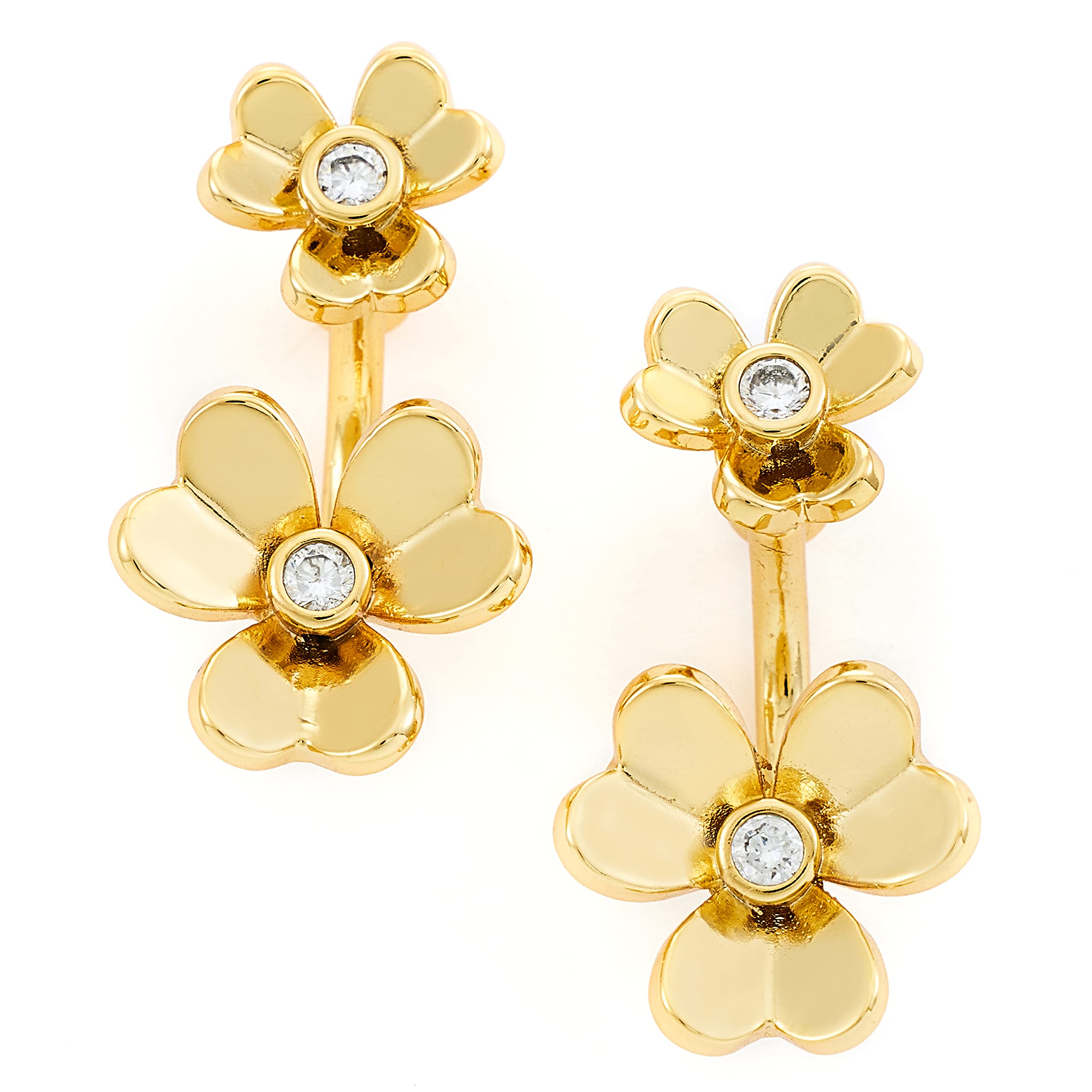 Elegant C.Paravano Dangle Earrings for Women - Hypoallergenic Gold Plated 925 Sterling Silver Drop Earrings | Perfect for Parties, Weddings & Everyday Wear