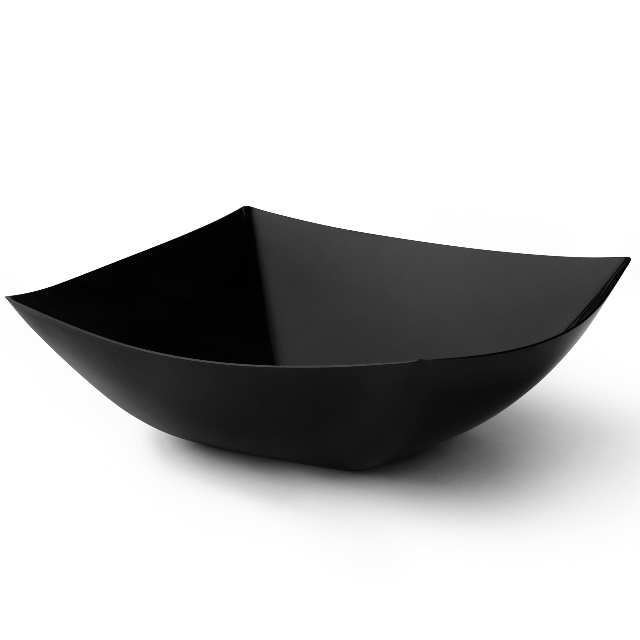 Square Black Serving Bowls - Set of 4 - Modern Dinnerware for Salads, Pasta, Snacks & Entertaining - Dishwasher Safe Kitchen Essentials