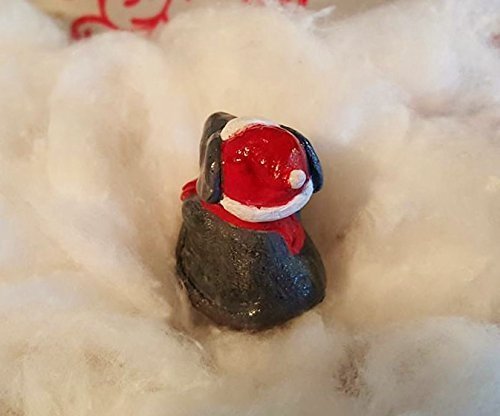 Miniature Porcelain Santa Mouse Figurine - Christmas Tree Ornament & Holiday Home Decor for Xmas, Winter, Party, Gift Giving