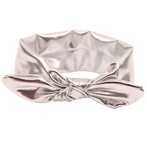 Baishitop Stretchy Washable Gold Baby Headband for Girls - Cute Rabbit Design, Perfect for Newborns, Toddlers, and Kids' Parties, Photography, and Daily Wear