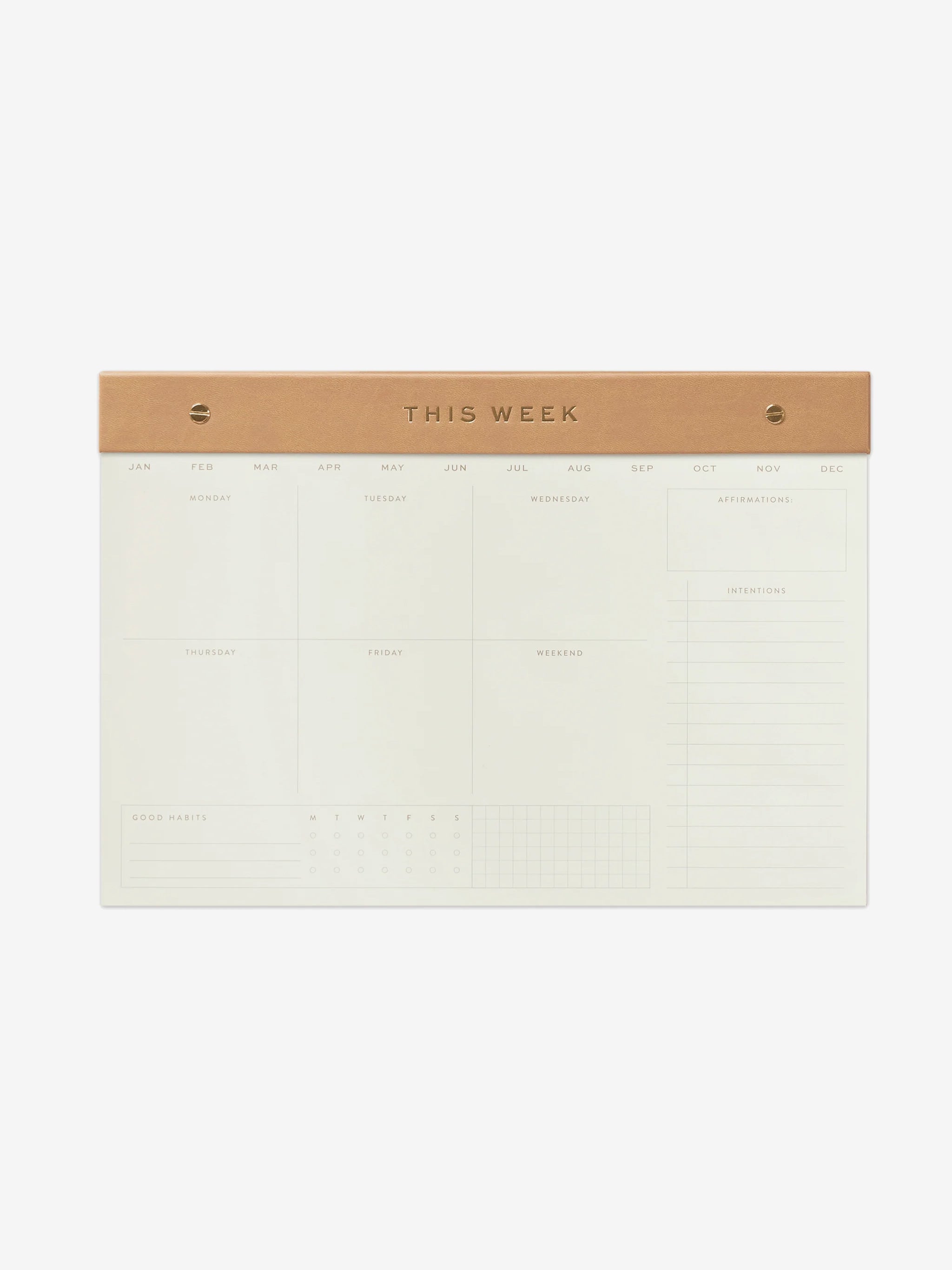 Designworks Ink Weekly Agenda Planner Pad in Camel - Perfect for Office, School & Home Organization, Note-Taking & Daily Planning