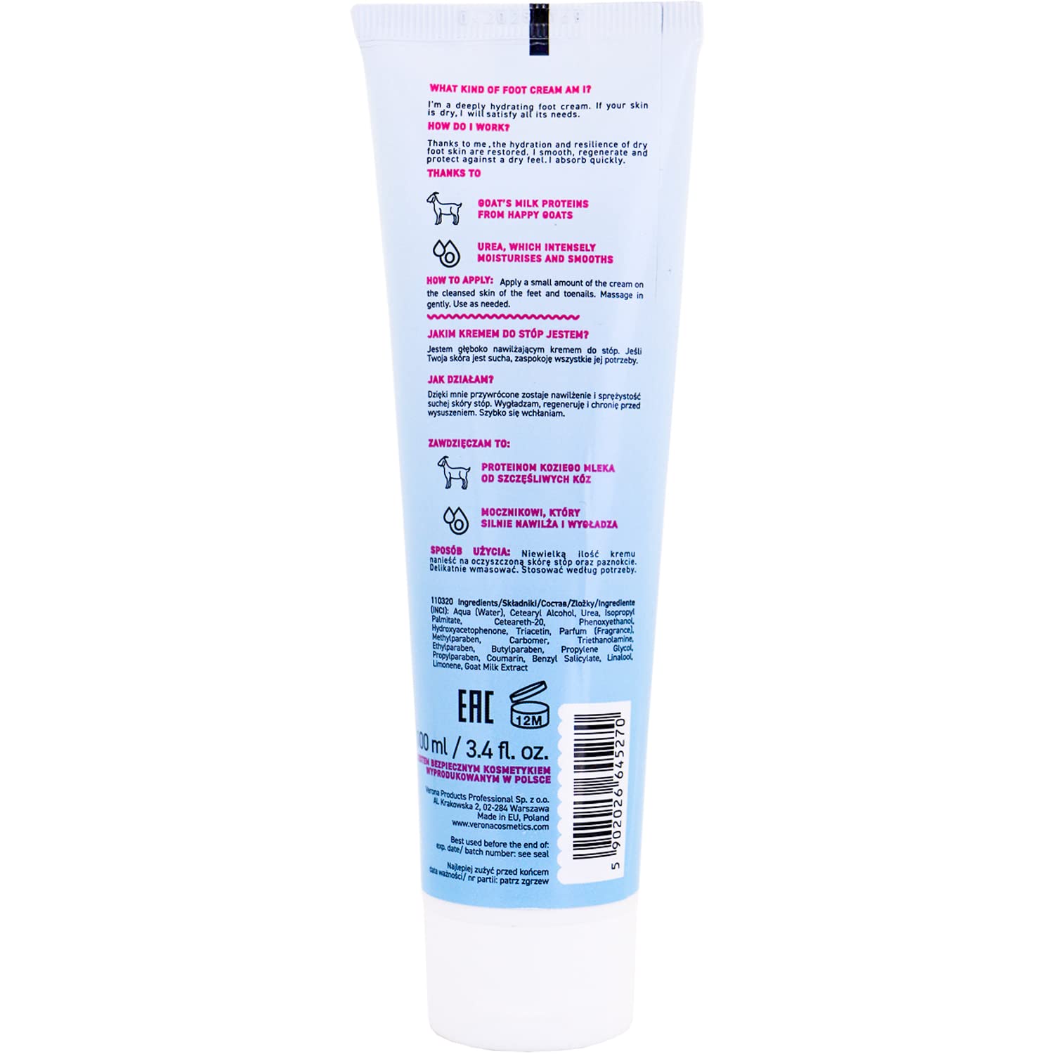 Urea Foot Cream for Dry & Cracked Heels - Intensive Moisturizing Treatment with Goat Milk Proteins - Travel Size Foot Lotion for Soft, Smooth Feet | Perfect for Daily Foot Care, Cracked Heel Repair & On-the-Go Hydration