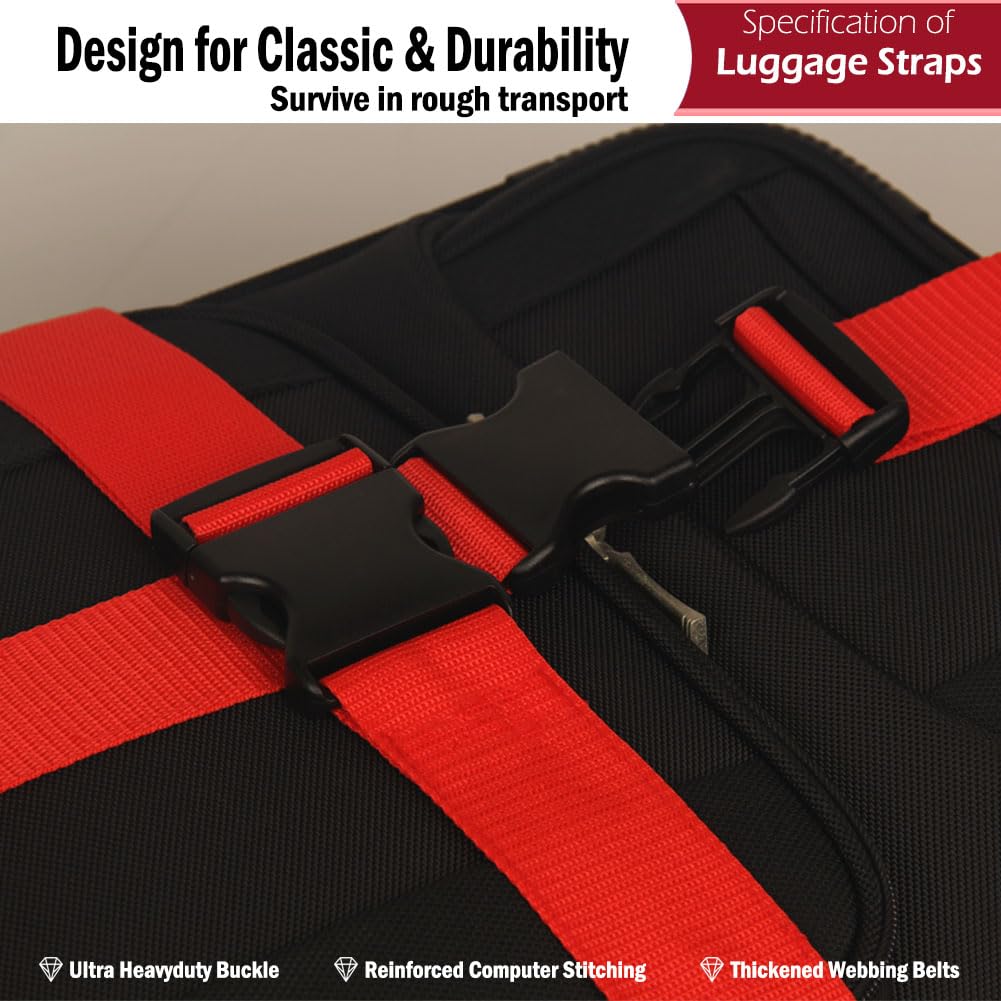 Heavy Duty Adjustable Luggage Straps for Suitcases, Duffel Bags & Travel Cases - 79