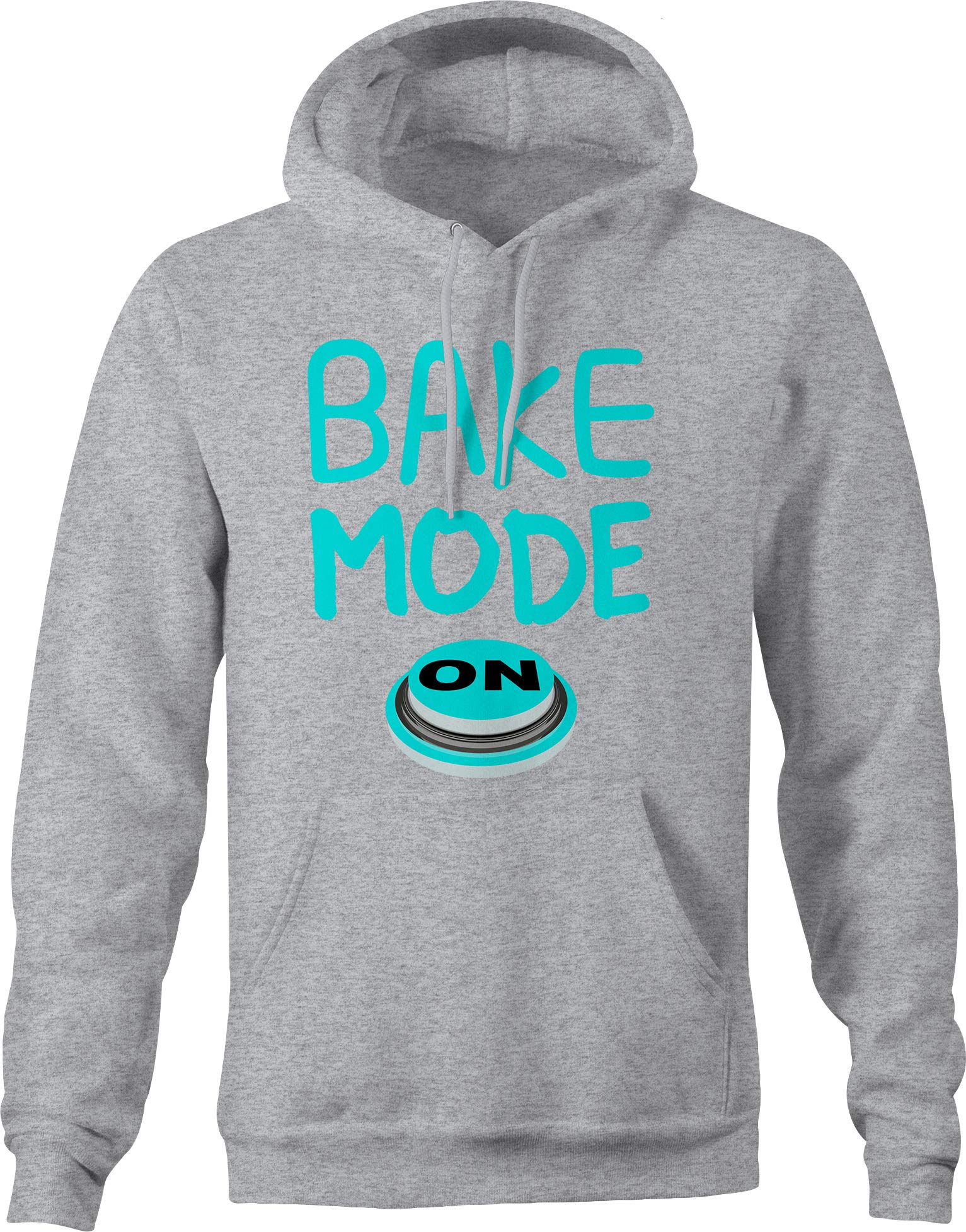 Bake Mode On Big Red Button Cooking Food Sweatshirt for Men - Small Gray - Perfect for Baking Enthusiasts & Kitchen Lovers