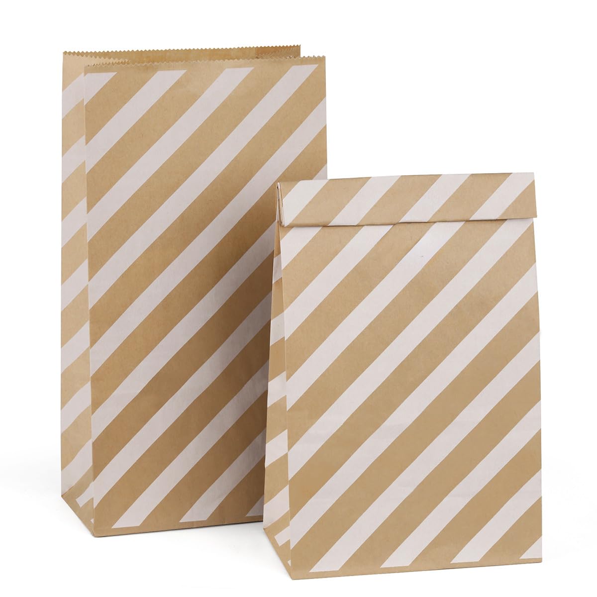 **BagDream 100Pcs 4lb Kraft Paper Lunch Bags – 5x2.95x9.45 Inches, Eco-Friendly Brown Snack Bags with White Stripe for School, Picnic, Office & Crafting – 100% Recycled**