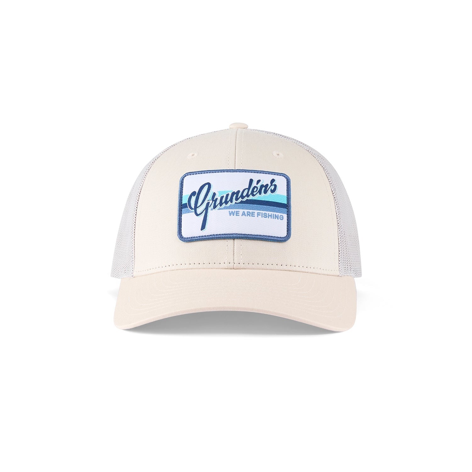 Grundens Low Pro Script Trucker Hat - Waterproof & Durable Fishing Hat for Men & Women - Perfect for Boating, Fishing, and Outdoor Adventures