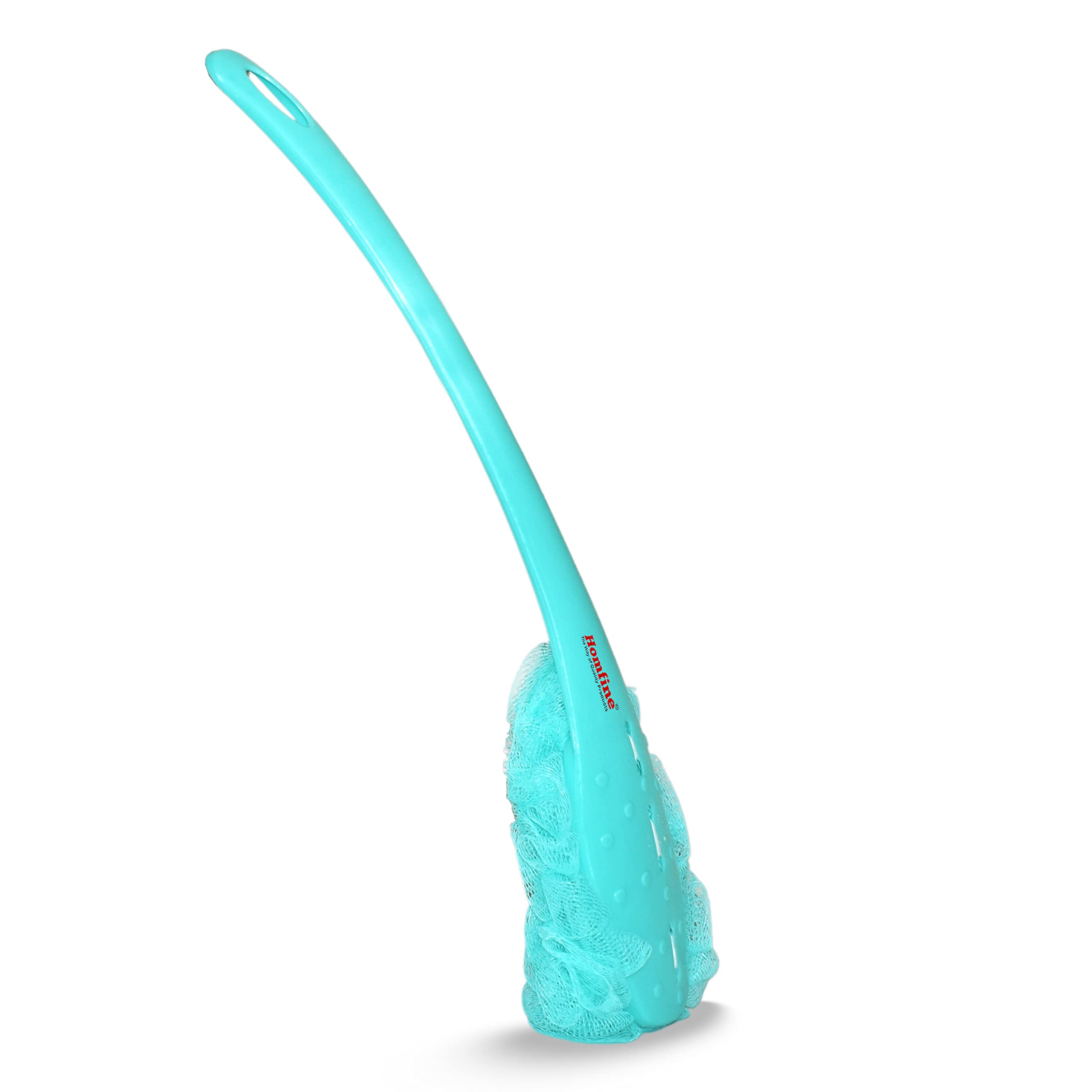 Homfine Long Handle Bath Loofah Sponge Brush - Exfoliating Back Scrubber for Shower, Massage & Deep Cleaning (Aqua Green) - Perfect for Hard-to-Reach Areas & Relaxing Spa Experience