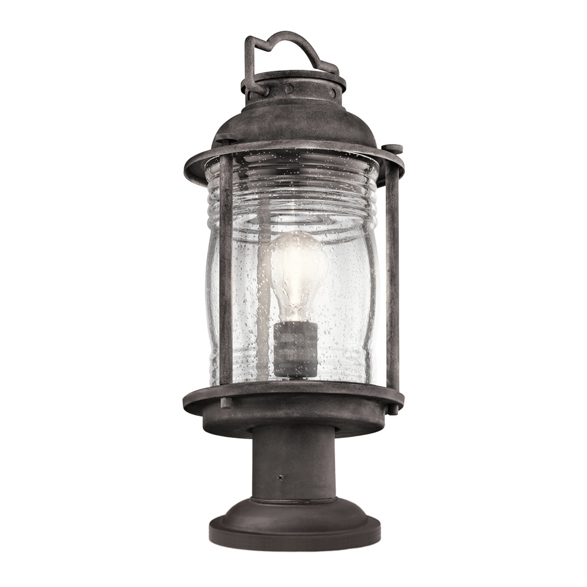 Ashlandbay 1 Light Medium Pedestal Lantern - Outdoor Wall Mounted Lighting Fixture for Porch, Patio, Garden & Entryway Decor