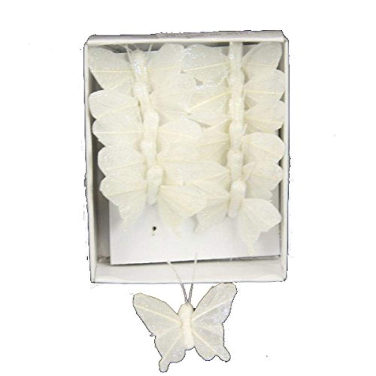 12Pcs White 1 Inch Butterfly Decorations for Home, Wedding, Party & DIY Crafts – Elegant Wall & Ceiling Decor