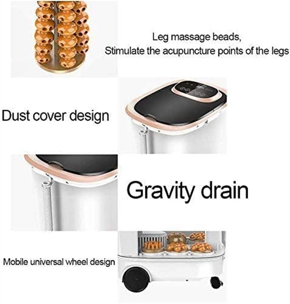 Electric Foot Spa Bath Massager with Heat & Bubbles - Digital Temperature Control, Ergonomic Rollers for Relaxation - Relieve Tired Feet & Muscle Pain - Perfect for Home Spa, Self-Care & Post-Workout Recovery (White)