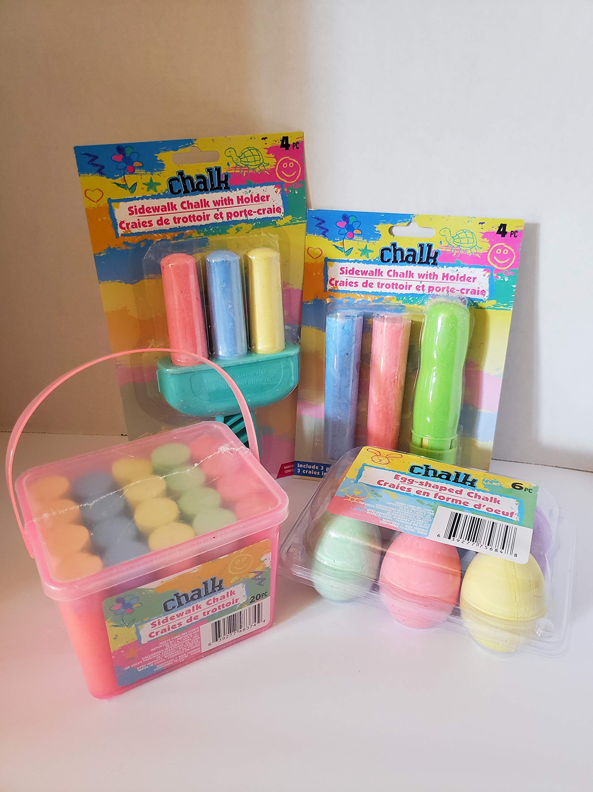 Non-Toxic Egg-Shaped Sidewalk Chalk Set for Kids - Includes 12 Vibrant Colors, Holder & Portable Carrying Case | Perfect for Outdoor Play, Summer Activities, Driveway Art & Birthday Party Favors