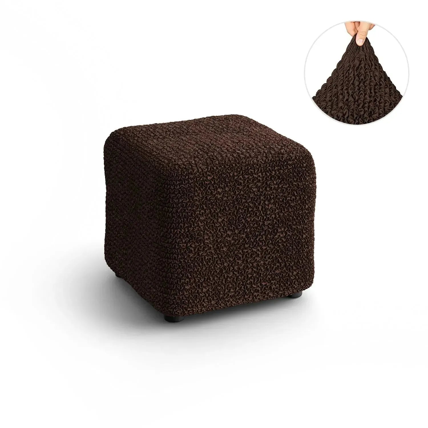 Small Ottoman Slipcover - Microfiber Collection - Perfect for Living Room, Bedroom, and Home Decor