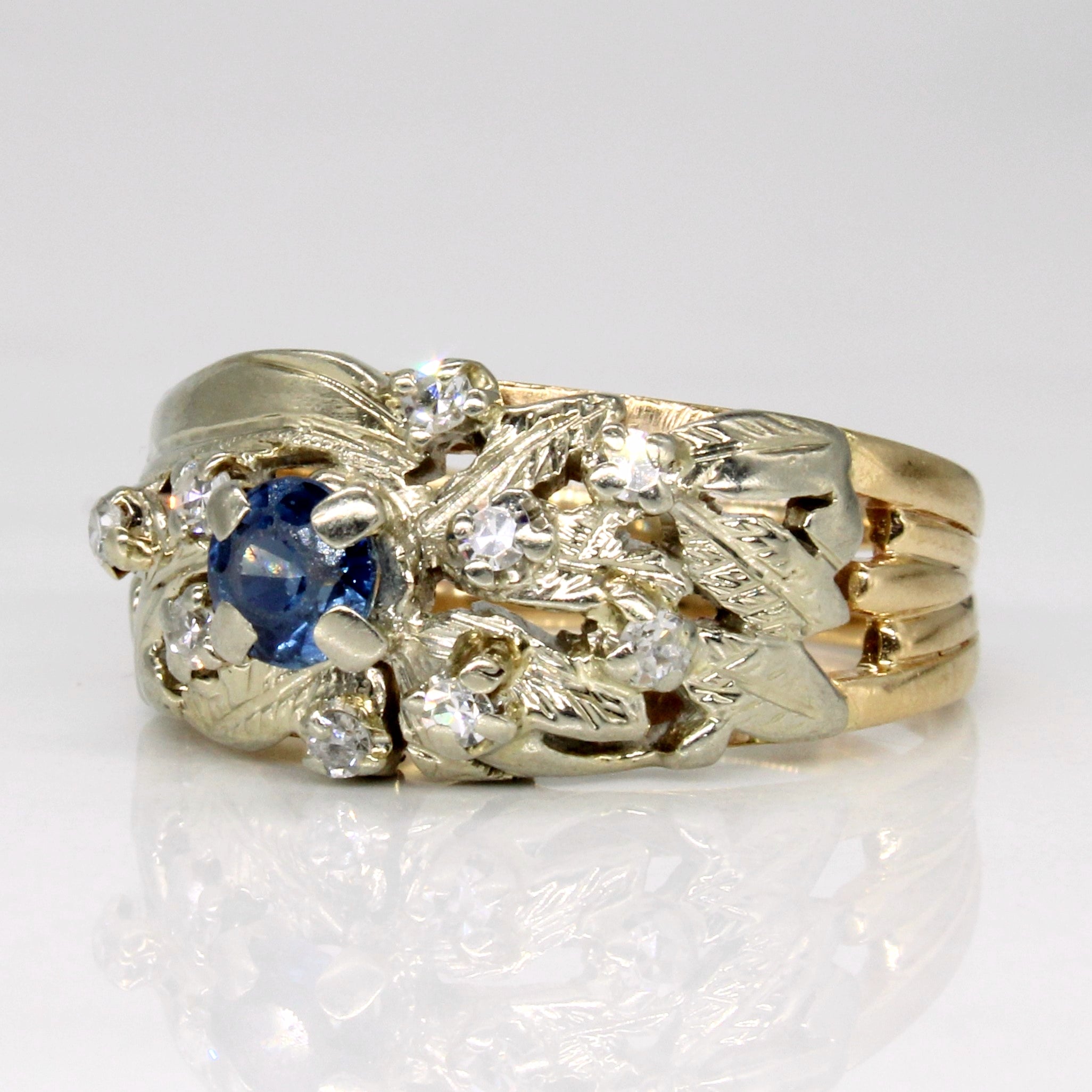 0.40ct Sapphire & Diamond Ring - 0.18ctw, Size 6.25, Elegant Blue Gemstone Engagement Ring for Women, Perfect for Proposals, Anniversaries & Special Occasions