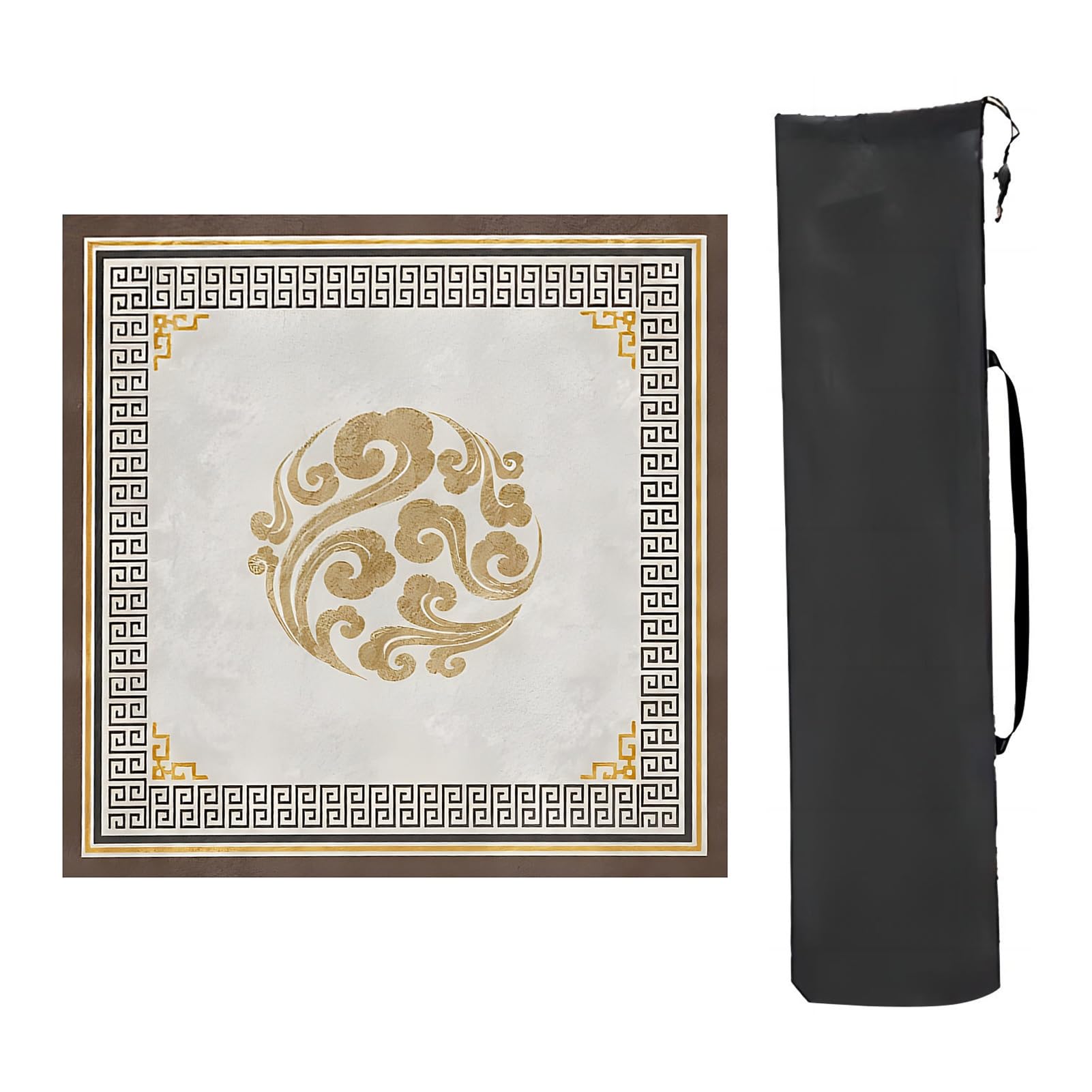 Premium Mahjong Game Mat with Storage Bag - 80x80cm Thickened Anti-Slip & Noise Reduction Table Mat for Mahjong, Poker, Card Games | Perfect for Home Game Nights & Casino Parties (Style 3, 31.49x31.49in)