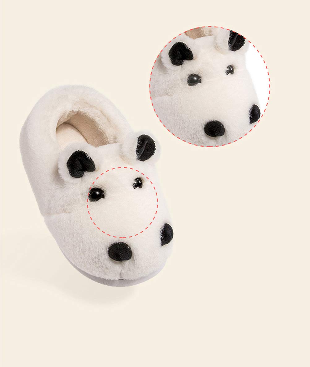 Kids Fuzzy Hippo Cotton Slippers - Warm Winter Indoor House Shoes for Boys & Girls - Cozy Bedroom, Lounge & Playtime Slippers for Cold Weather