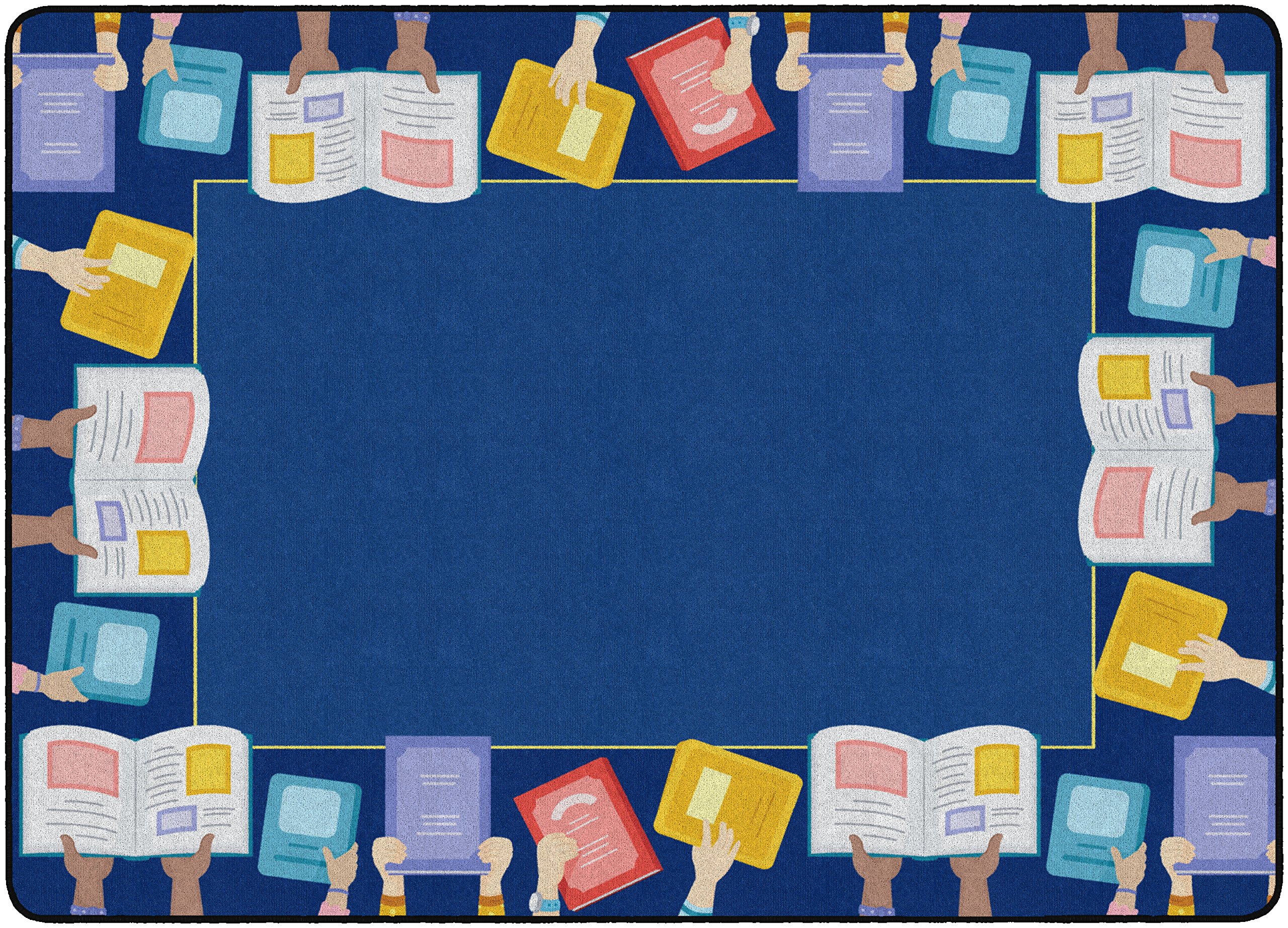 Flagship Carpets Book Border Multicolor Kids Educational Rug - 6' x 8'4