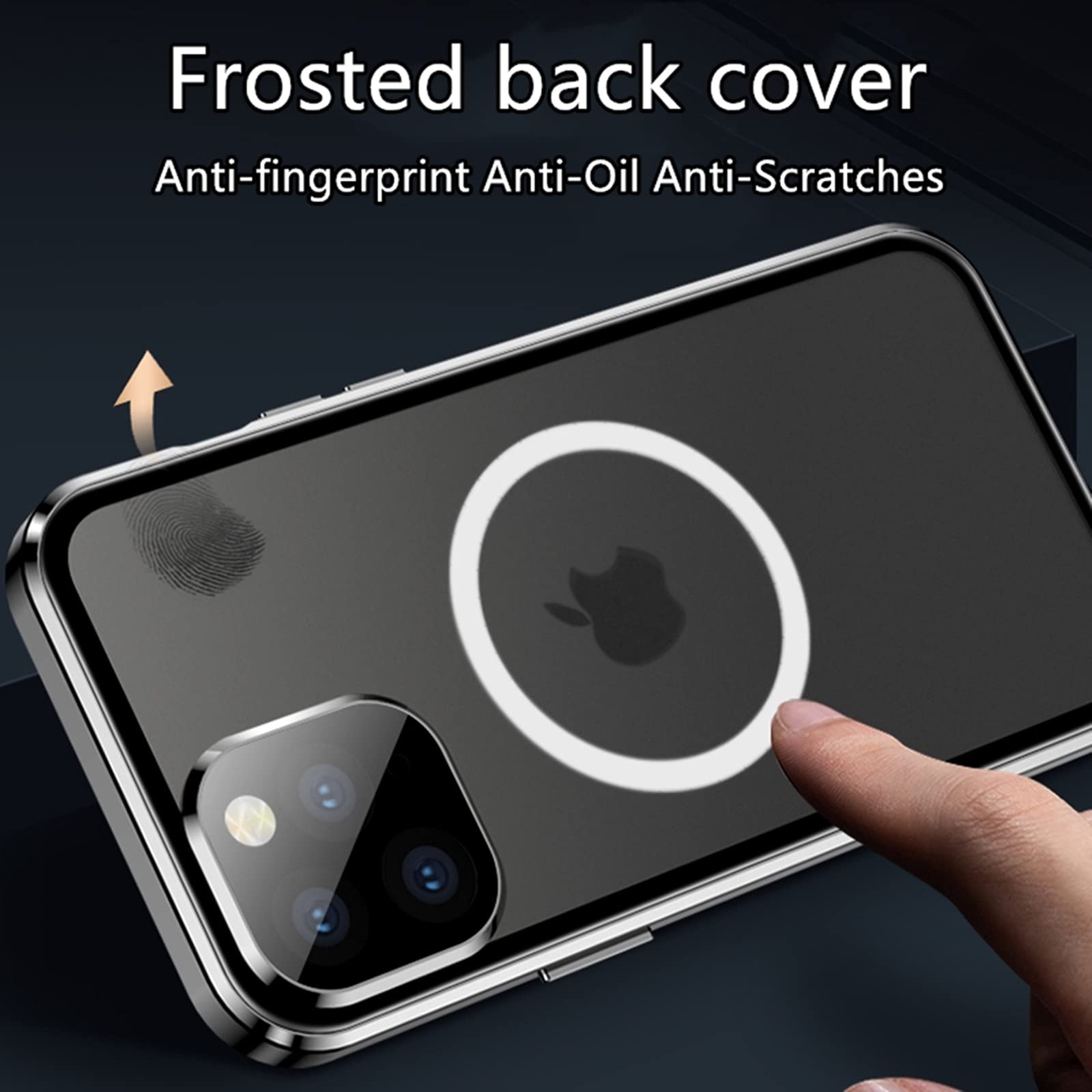 Jonwelsy iPhone 12 Pro Case with Magsafe - 360° Double-Sided Protection, Magnetic Metal Bumper, Tempered Glass Front & Frosted PC Back Cover for iPhone 12 Pro 6.1