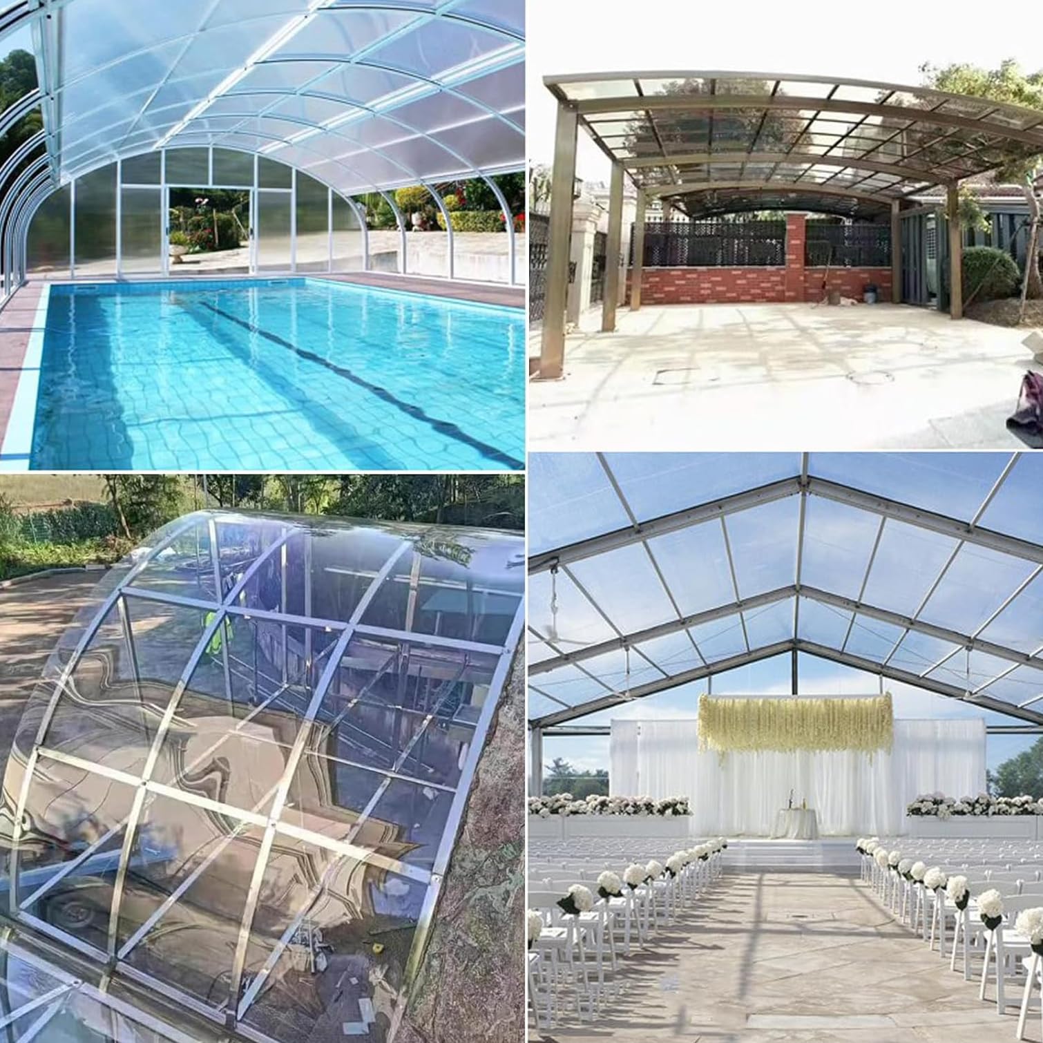 Clear Polycarbonate Roofing Panels - 2.62x16.4ft UV-Resistant Plastic Sheets for Greenhouses, Outdoor Awnings & Glass Replacement | Weatherproof, Easy to Cut, Durable Transparent Roof Covers for Patio, Shed & DIY Projects