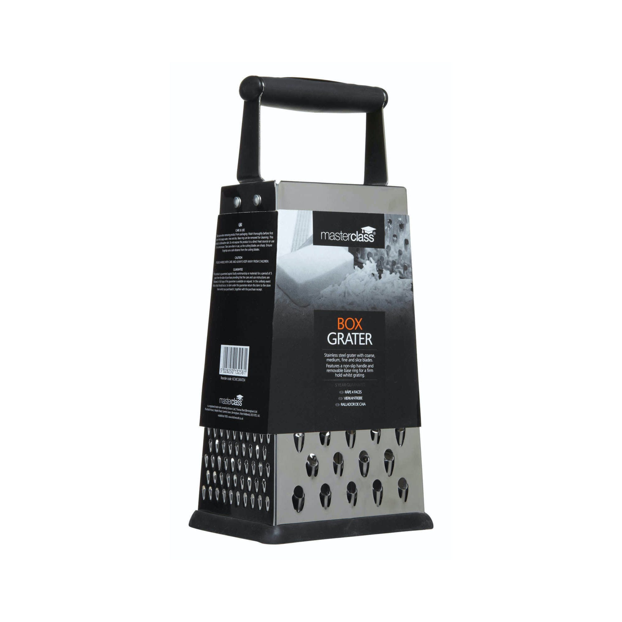 4-Sided Stainless Steel Kitchen Grater with Measurement Marks - Perfect for Cheese, Vegetables & Zesting - Ideal for Cooking, Baking & Meal Prep