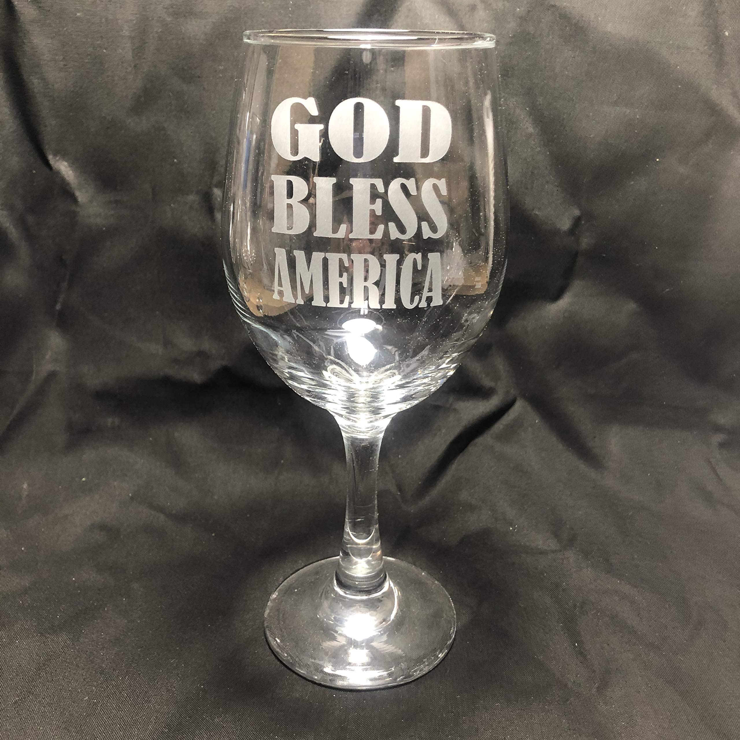 God Bless America Wine Glass - 20 oz Patriotic Christian Catholic Church Communion Cup for US Holidays, Weddings & Religious Ceremonies