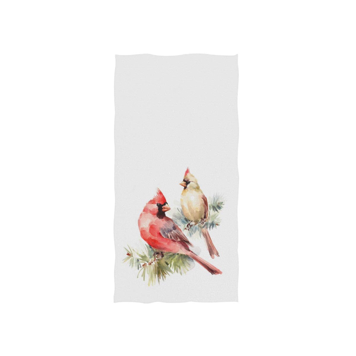 ZZAEO Cardinal Bird Couple Watercolor Hand Towel - 30x15 Inch Lightweight, Soft & Absorbent Bath Towel for Home, Kitchen, Bathroom Decor - Perfect for Guest Towels, Wedding Gifts & Farmhouse Theme