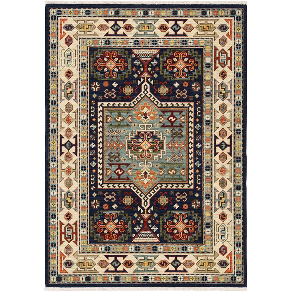 Traditional Blue Blocks Cubes Sphinx Lilihan Area Rug 2' x 6' Rectangle - Perfect for Living Room, Bedroom & Office Decor