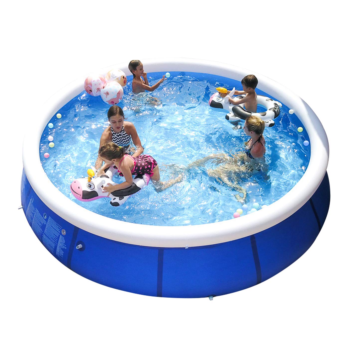 Best Inflatable Swimming Pools for Kids & Adults - 12FT x 30IN Above Ground Blow Up Family Pool with Top Ring, Portable Easy Set Up for Backyard, Garden, Outdoor Fun (Filter Not Included) - Perfect for Summer Parties, Family Gatherings & Backyard Relaxation