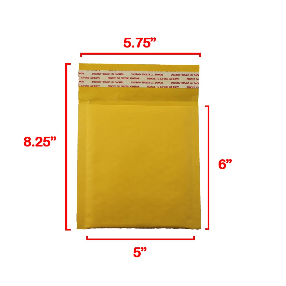 1000 Pack 5x6 Inch Kraft Bubble Mailers - Self Seal Padded Shipping Envelopes for Ecommerce, Small Business & Online Sellers | Wide Size Protective Packaging for Jewelry, Books, CDs & Small Items