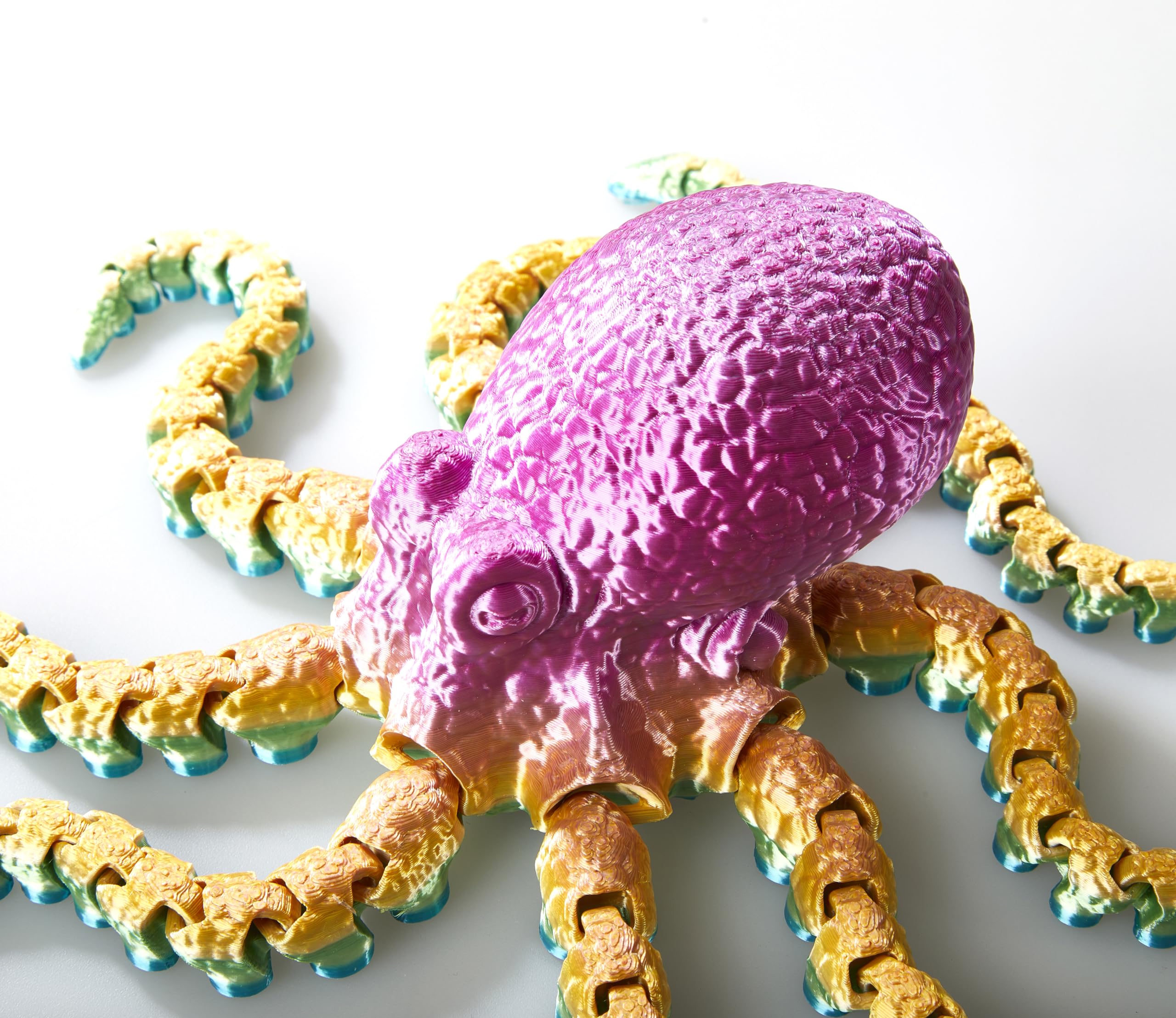 3D Octopus Shaped Plastic Toys for Kids & Adults - Large Rainbow Sea Animal Party Favors, Home Decor & Playtime Fun (TP-001) | Perfect for Birthday Parties, Ocean-Themed Decorations & Sensory Play