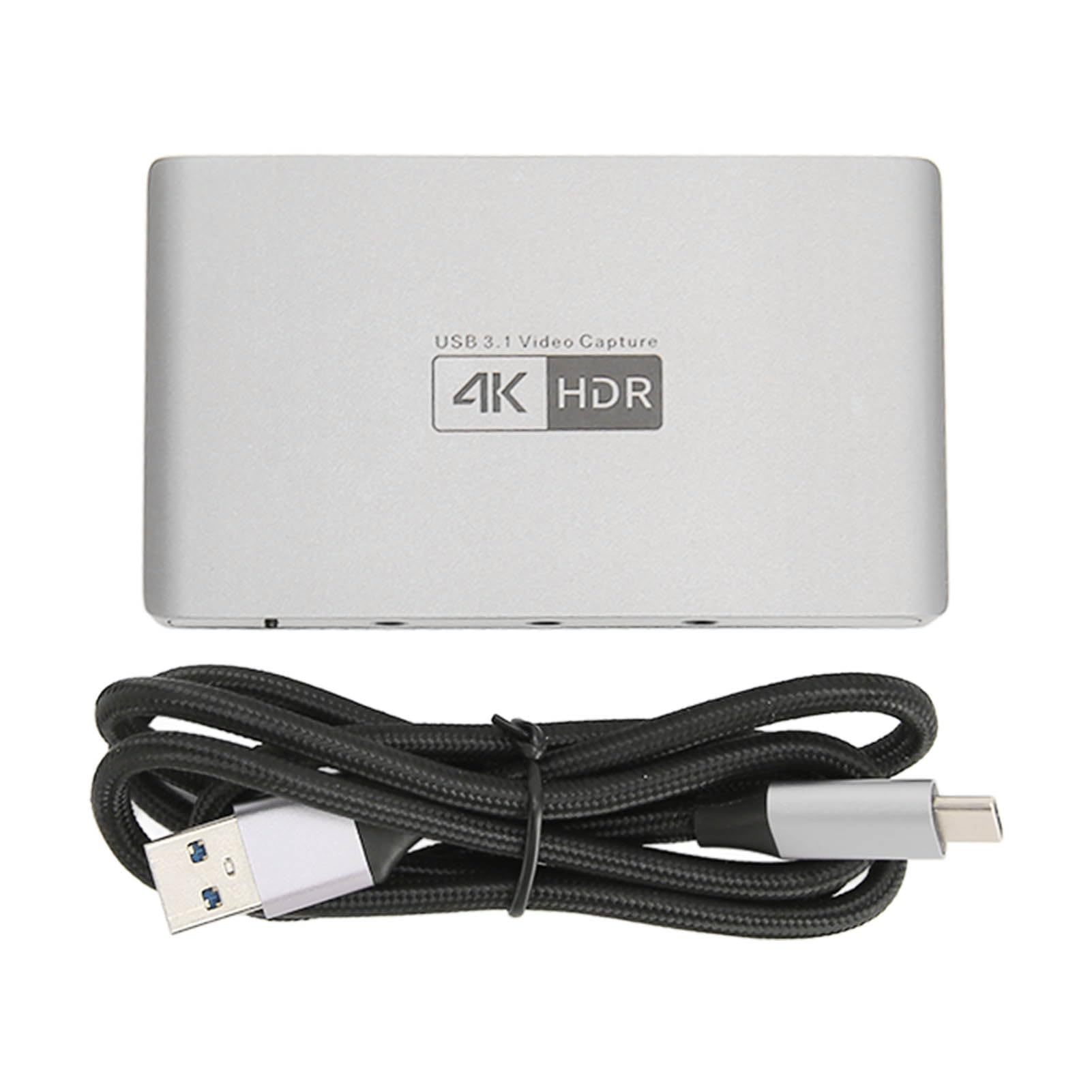 4K 60Hz HDR USB 3.0 Video Capture Card with 3.5mm Audio - 1080P HDMI Game Capture Device for Live Streaming, Gaming & Recording - Aluminum Alloy Portable Design (HC868) - Perfect for Twitch, YouTube & OBS Streaming