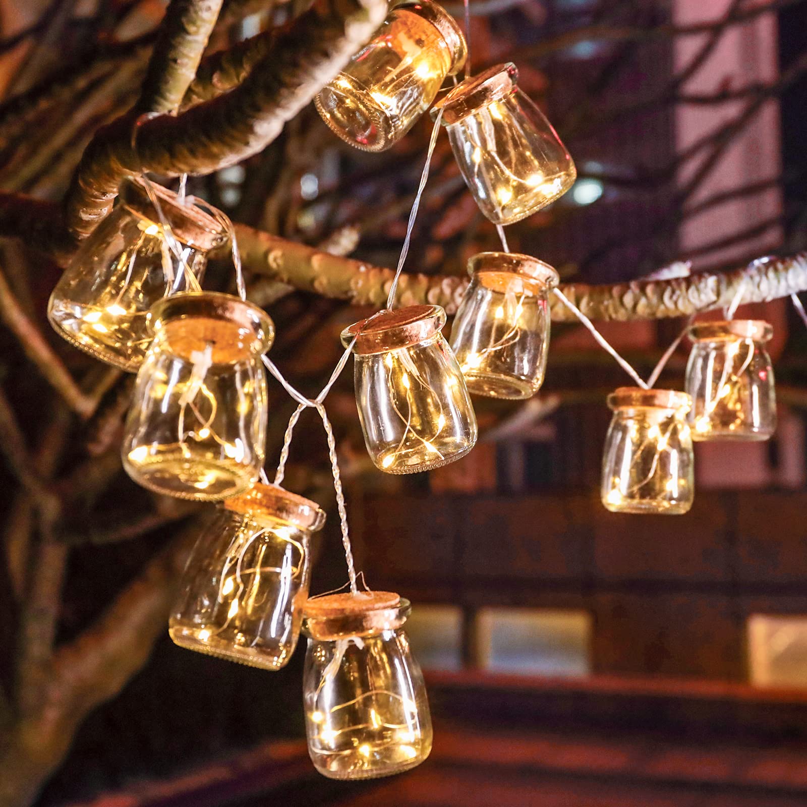 Vigdur Solar Fairy Lights - Waterproof Mason Jar String Lights for Outdoor Hanging, Yard, Backyard, Garden, Patio & Lawn Decor | Perfect for Weddings, Parties & Romantic Ambiance