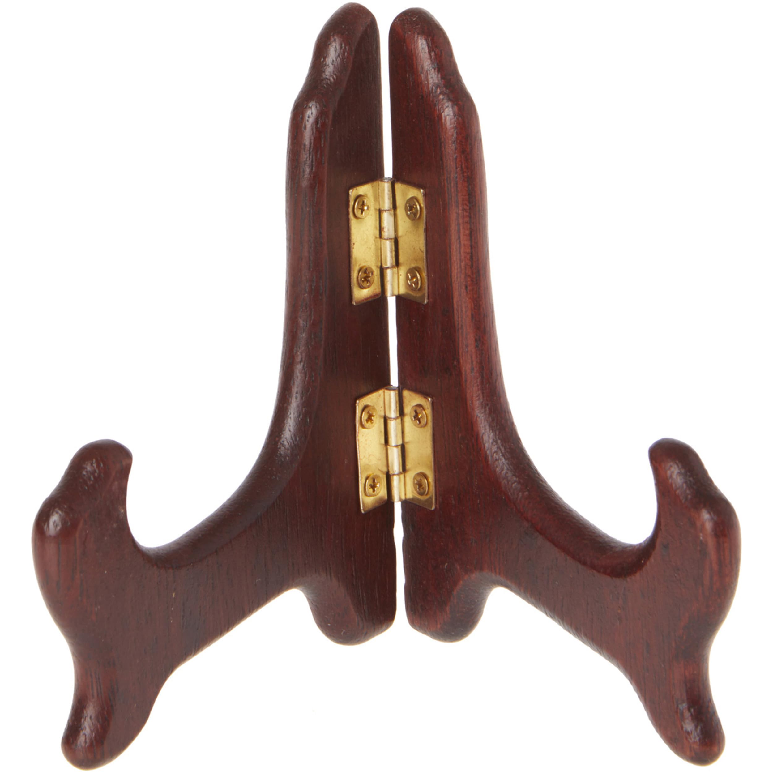 Bard's Hinged Dark Wood Plate Stand - 4