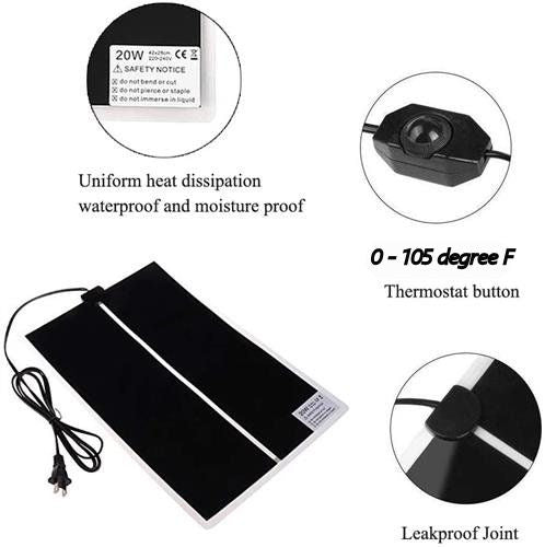 Heated Pet Warming Pad - 20W Electric Heat Pad for Dogs & Cats - Cozy Bed Warmer for Winter, Arthritis Relief & Comfort - Indoor Use for Kennels, Beds & Sofas