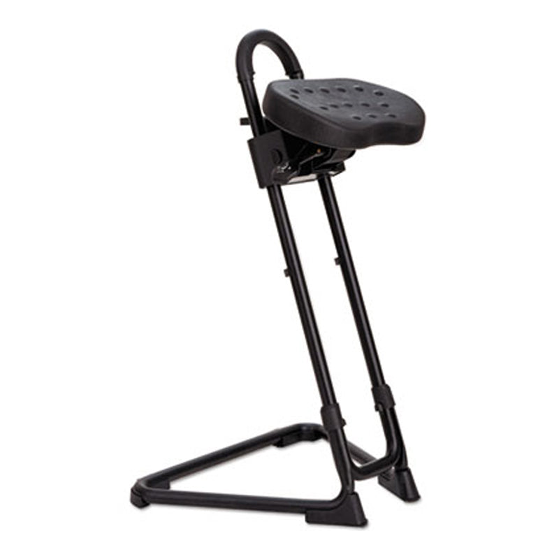 Ergonomic Adjustable Sit Stand Stool for Office & Home - Black - Perfect for Standing Desks, Gaming, and Kitchen Use