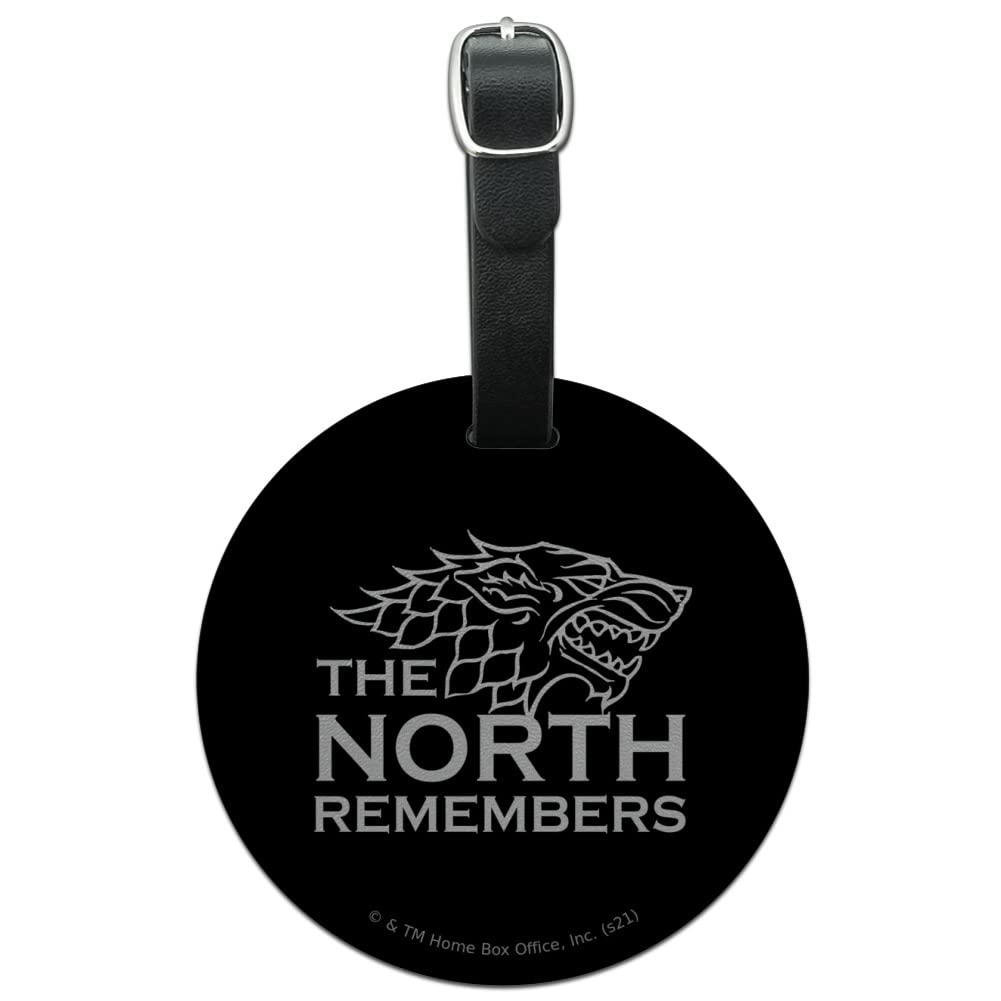 Game of Thrones The North Remembers Round Leather Luggage Tag - Carry-On ID Tag for Suitcases, Bags & Travel Accessories - Perfect for GOT Fans & Fantasy Travelers