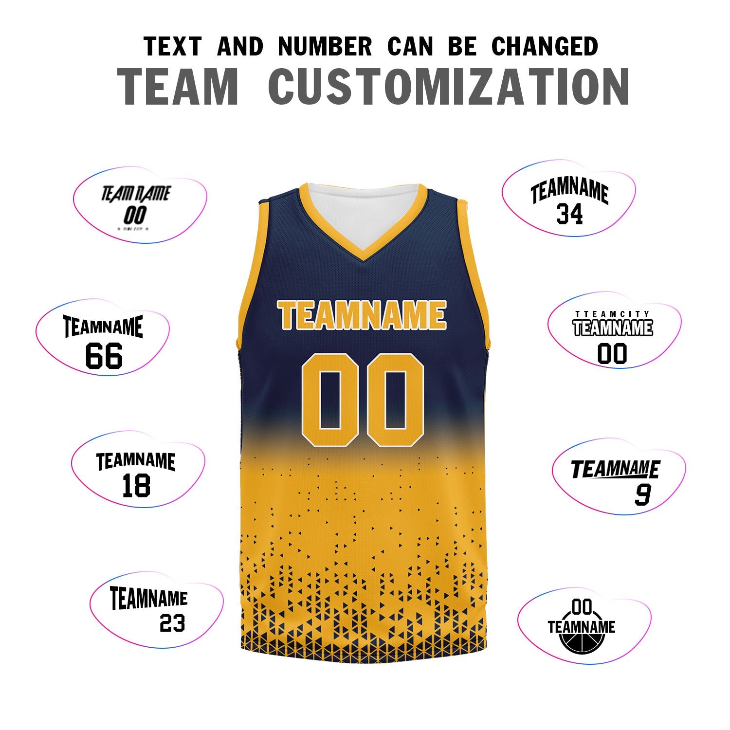 Custom Blue Yellow Fade Basketball Jersey - Breathable Sports Uniform for Men & Women - BBJ01 D020102 - Perfect for Team Games, Streetwear and Fan Apparel