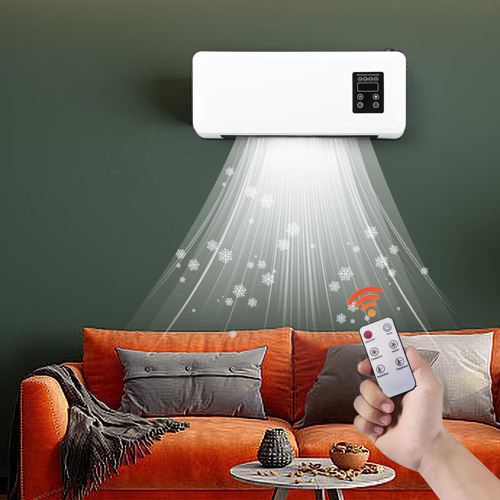 2024 New Portable Ductless Air Conditioner & Heater - 2 in 1 Wall Mounted Mini Split AC with Remote Control - Energy Efficient Cooling & Heating for Home, Office, Bedroom (White) - Perfect for Small Spaces & Summer Comfort